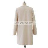 Ladies Korean Style Winter Latest Design Pink Long Coat With Two Big Pockets thumbnail-6
