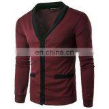 Custom Plain Varsity Longline Neckband Cardigan Knit For Men Fashion Acrylic Sweater thumbnail-2
