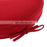 Home Decor Indoor/Outdoor Waterproof Solid Red Round Tufted Bistro Cushion With Ties thumbnail-5
