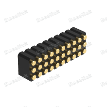 Dnenlink 2.00mm Pitch Triple Row r H4.0mm Concave Contact Straight SMT Type Female Header PogoPin Header thumbnail-2