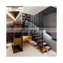 Light Luxury Decoration Style Gold Matt Interior Staircase With Glass Handrails thumbnail-4