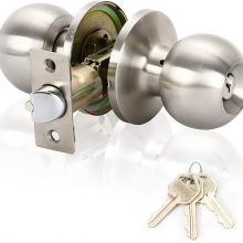 Grade 3 residential use tubular round interior knob lock door handle