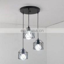 Industrial Metal Black Cage Flush Mount Ceiling Lamp Light Fixture LED Pendant Light thumbnail-5