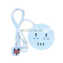 10A 250v Round Electrical Power UK Plug Universal Outlet Extension Socket 3 USB