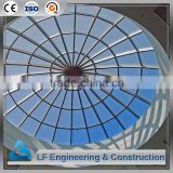 Customized shapely steel structure glass atrium roof for hall