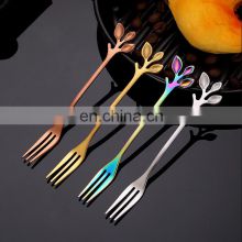 Creative Leaf Stainless Steel Fork Cake Fruit Forks Kitchen Accessories Wedding Party