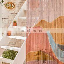 Best Selling Product Landscape Bamboo Beaded Door Curtain Cheap Wholesale Beaded Painted Door Curtain Wholesale thumbnail-2