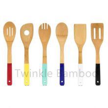 Colorful bamboo wood cooking spoon set bamboo utensil Wholesale from China