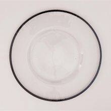 Wholesale Banquet Wedding Gold Silver Rimmed Glass Charger Plate thumbnail-3
