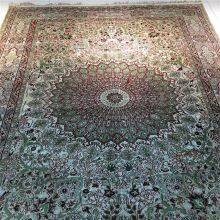 5x8ft Green Color Fine Quality Handmade Silk Persian Carpet for Home Decor thumbnail-2