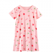 A-class Cotton Strawberry Printed Children's Pajamas Short Sleeved Home Clothing Girl's Pajamas thumbnail-2