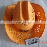 Fashion raffia folding straw cowboy hat for sale