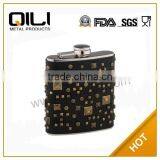 Newfangled Luxury Stainless Steel Hip Flask With Leather thumbnail-1