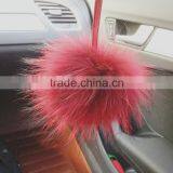 Fashion Popular Ladies Fur Ball Key Chain 100% Real Racoon Fur Keychains thumbnail-4