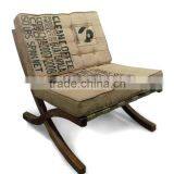 INDUSTRIAL SOFA CUM CHAIR , INDIA SINGLE SEATER WOOD SOFA CHAIR ,