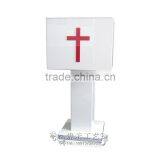 GH-RJ003 White Acrylic Donation Boxes With Locks/white Donation Boxes With Red Cross thumbnail-4