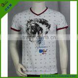 New Design Full Silkscreen Printing 100% Cotton V-neck Man Polo T-shirt thumbnail-1