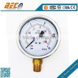 Anti-vibration Stainless steel case water steam boiler pressure gauge