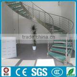 New Arrival Modern Stainless Steel Glass Curved Staircase Design thumbnail-1