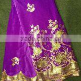 Guangdong Supplier Handcut African Velvet Lace Fabric With Sequins thumbnail-3