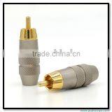 Free Shipping RCA Male Plug Solder Audio Video Cable Adapters Connector Gold Plated