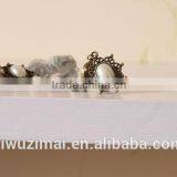 Pearl Grey Rose Flower Bud Silk Bracelet With Ring Pearl Ornaments thumbnail-4