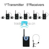 Professional Wireless Tour Guide System (1 transmitter and 5 receivers)