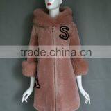 Brand New Shearing Lamb Trend Luxury Lamb Shearing Skin Leather Coat Ladies Long Fur Clothes thumbnail-1