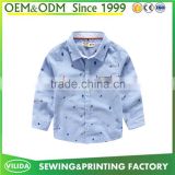 Wholesale new fashion baby boys pure cotton long sleeves childrens printed shirt