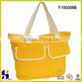 Shopping bag with two front pocket / 600D polyester tote bag