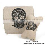 Nature Linen Material Custom Printed Memory Foam Car Lumbar Seat Cushion & Car Neck Pillow thumbnail-3