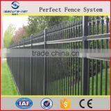 3-rails Backyard Pvc Coated Square Tube Metal Picket Fence