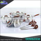 High Quality Stainless Steel Cooking Pot Color Coating Wholesale Cookware With Glass Lid thumbnail-5