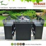 6 Seats Wicker Bar Height Patio Dining Set thumbnail-1
