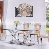 Glass Top Hotel Dining Table Set With Chairs New Design thumbnail-2