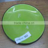 Brown Rimed Solid Color Bulk Ceramic Dinner Plate thumbnail-1