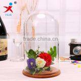 Clear Decorative Glass Dome With Black Wooden Base thumbnail-3