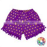 Small Pink Gold Dots Running Shorts Pom Pom Girls Ruffle Shorts thumbnail-6