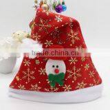 China Suppliers Set of 3 Polyester Xmas Cap Wool Felt Christmas Hat With Snowflake Santa Claus Snowman Reindeer for Newborn thumbnail-2
