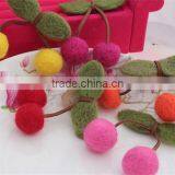 Hot Sell Wool Felt Velvet Cherry DIY Kids Headbands Supplies Hair Accessories Made in China thumbnail-1