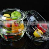 High Quality Clear Glass Salad Bowl With Glass Lid thumbnail-1