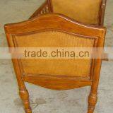 Bisini New Arrival Vintage Style Wooden Baby Cradle, Handmade Rattan Baby Swing Bassinet - BF07-70349 thumbnail-1