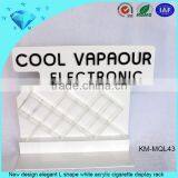 New Design Elegant L Shape White Acrylic Cigarette Display Rack thumbnail-1