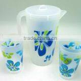 1.5L Flower Print Eco-Friendly Plastic Juice Pitcher With Handle