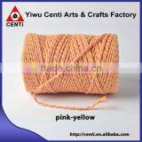 Factory Sale Pink and Yellow Coloured Original Cotton Bakers Twine for Mother's Day thumbnail-1