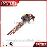 9PCS Extra Long Arm Ball Point Hex Key Gu Copper Plated thumbnail-1