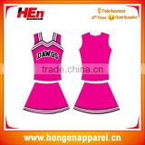 Bulk selliing sublimation hot girls cheerleading jerseys breathable new fashion /custom made cheap cheerleading dresses