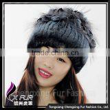 CX-C-135A OEM/ODM Fashion Custom In Stock Rex Rabbit Fur Woman Winter Hat thumbnail-1