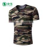 New Style Summer 100% Cotton Short Sleeve Camouflage Printed T Shirt for Men thumbnail-2