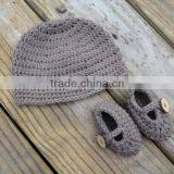 Hot Sale Autumn Winter Baby Toddler Crochet Wool Shoes Set Cute Style Infant Hand Knit Shoes thumbnail-4